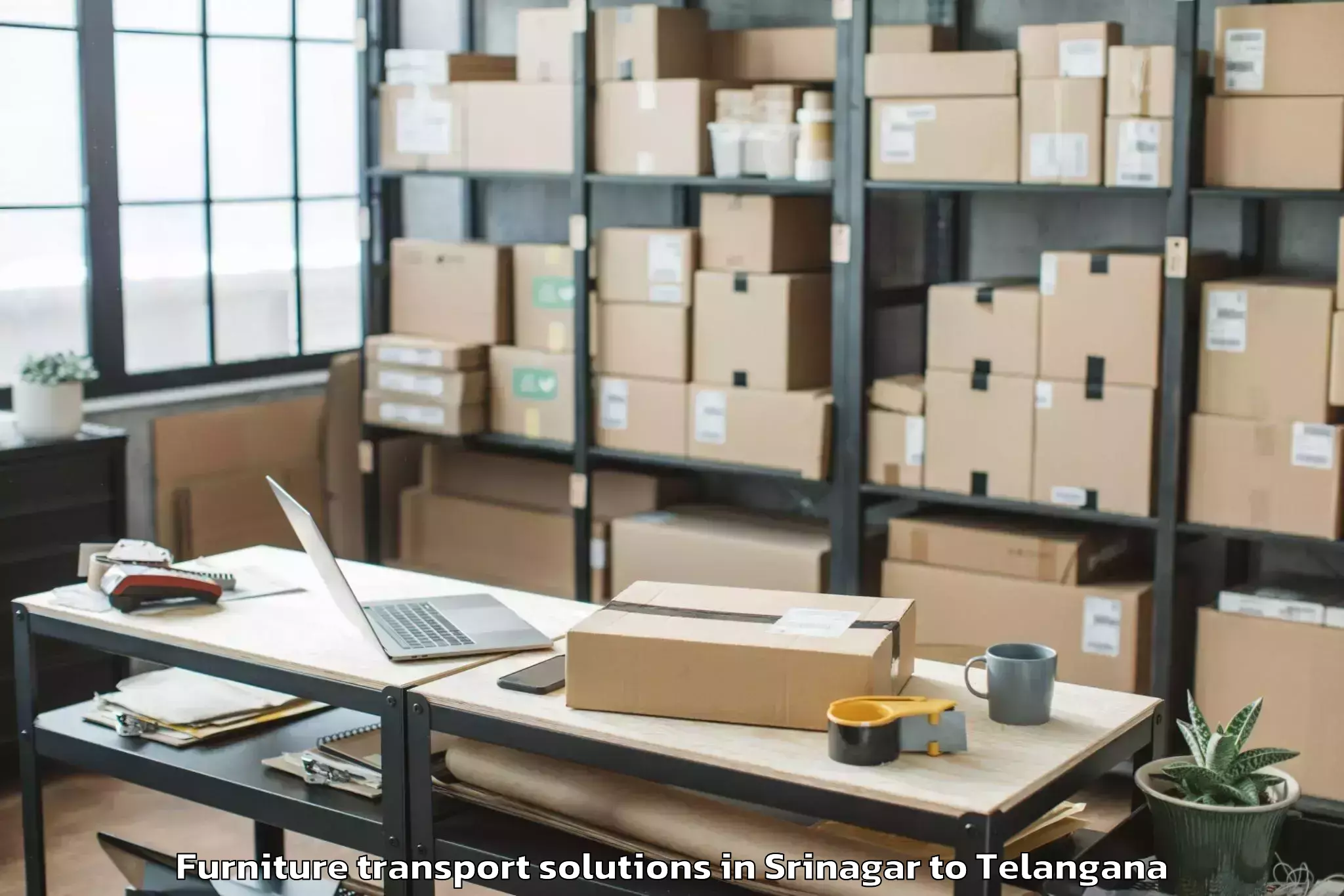 Efficient Srinagar to Miryalaguda Furniture Transport Solutions